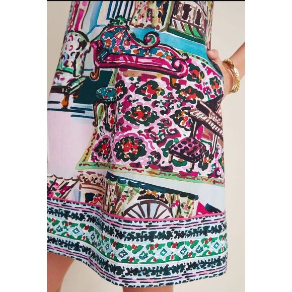 Anthropologie Womens Amelia Mini Shift Dress S NWT 2020 Vibrant Multicolor Print - Picture 2 of 16